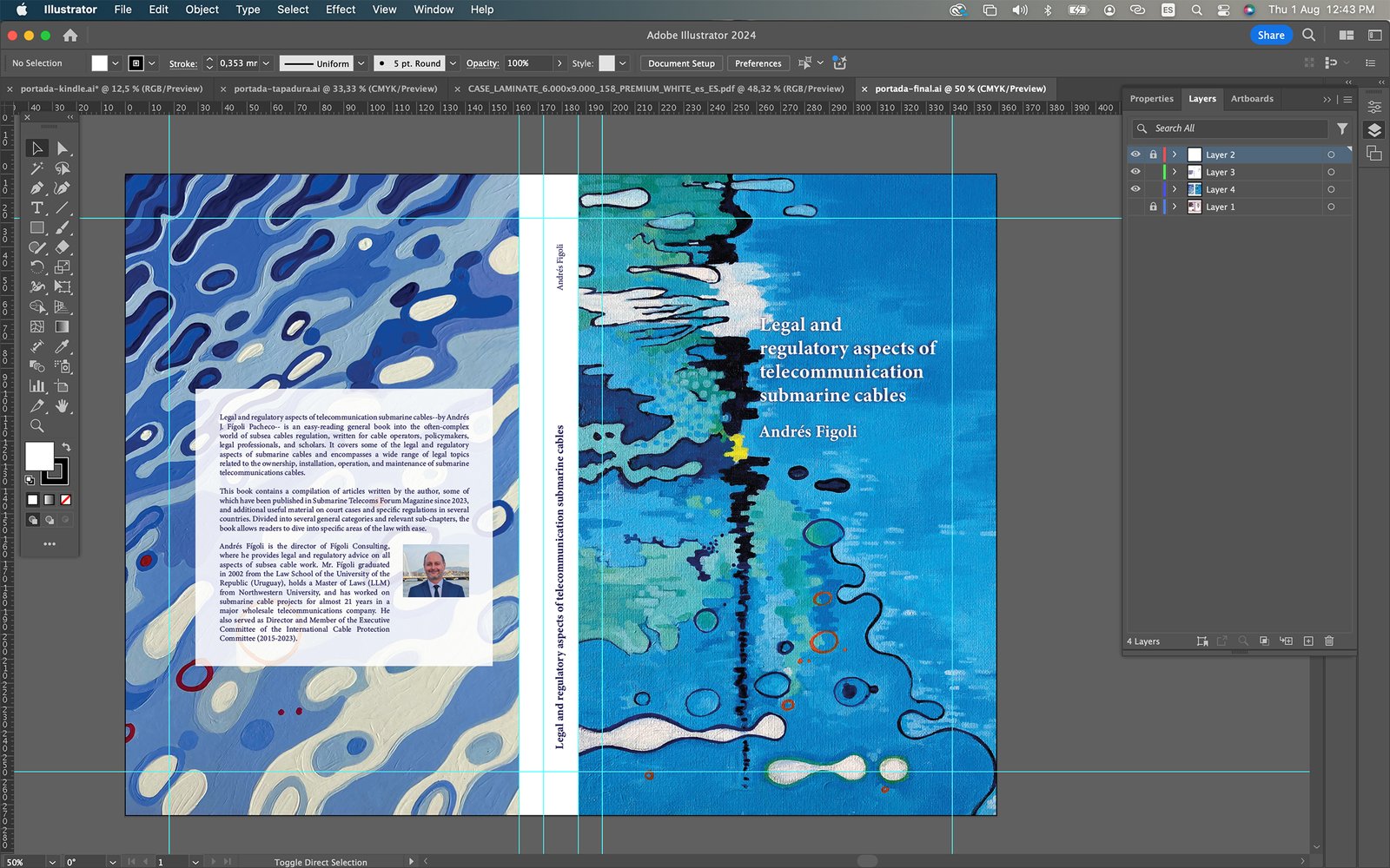 Book cover design in Illustrator.